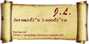 Jeremiás Leonóra névjegykártya